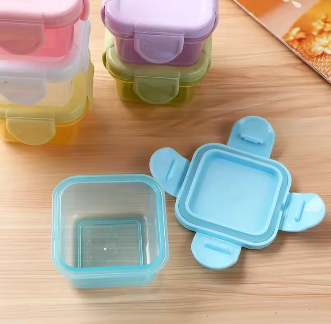 Pack Of 4 Mini Food Grade Sealed Fresh Box, Reusable Bento Lunch Box, Portable Baby Food Storage Containers Pack Of 4 Mini Food Grade Sealed Fresh Box, Reusable Bento Lunch Box, Portable Baby Food Storage Containers
